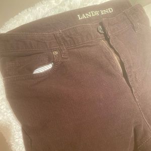 Lands End Brown mid rise straight corduroy pants